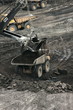 earth moving equipment in an open cast mine