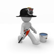 Fire fighter with an axe
