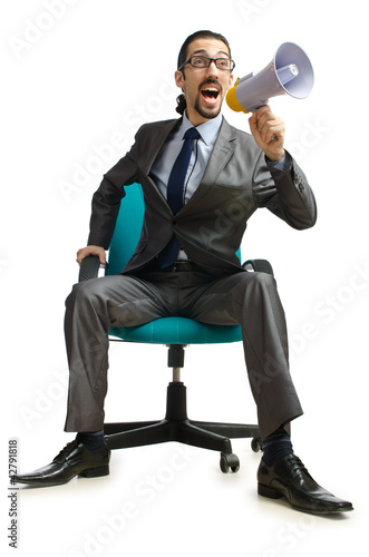 Photo: Man sitting on the chair Man sitting on the chair