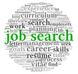 Job search concept in word tag cloud