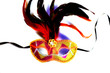 colorful venetian mask on white background