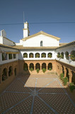Photo: Mirador of the Friars and upper cloister and Mudejar style courtyard of 15th-century Franciscan Monasterio de Santa Mar’a de la R‡bida, Palos de la Frontera, the Huelva Provence of Andalucia and Southern Spain, the site where Christopher Columbus planned and departed from the Old World to the New World in August 3 of 1492 Mirador of the Friars and upper cloister and Mudejar style courtyard of 15th-century Franciscan Monasterio de Santa Mar’a de la R‡bida, Palos de la Frontera, the Huelva Provence of Andalucia and Southern Spain, the site where Christopher Columbus planned and departed from the Old World to the New World in August 3 of 1492