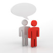 Discussion, blank speech bubbles, 3d people