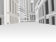 Buildings in downtown financial district in New York city