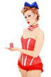 Girl with poker chips