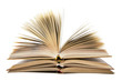 Photo: stack of open books on a white background stack of open books on a white background