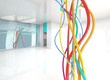 color wires in abstract interior