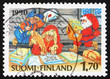 Postage stamp Finland 1990 Santa’s Elves, Christmas