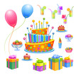 Vector: Vector illustration - set of birthday Vector illustration - set of birthday