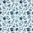 vector seamless pattern with education icons