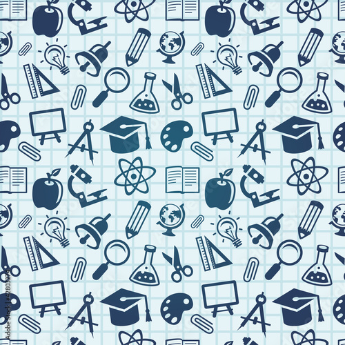 Vector: vector seamless pattern with education icons vector seamless pattern with education icons
