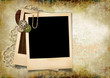 Grunge background with polaroid frame