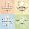 Restaurant menu and drink Logo set