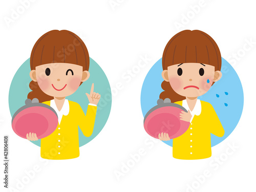 Illustration: 財布をもつ女性 財布をもつ女性