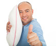Foto: mann mit kissen mann mit kissen