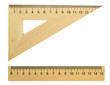 Wooden triangle and line