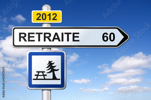 Illustration: Panneau Retraite à 60 ans Panneau Retraite à 60 ans