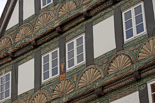 Foto: Fachwerkdetail in Lemgos Mittelstrasse Fachwerkdetail in Lemgos Mittelstrasse