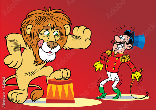 Vector: Lion in the circus Lion in the circus