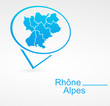 rhone alpes région de france dans signet bleu