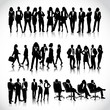 template of a group of business and office people