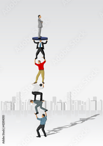 Vettoriale: Business people carrying each other. Hierarchy tree. Business people carrying each other. Hierarchy tree.