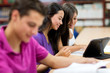 Students reading on an e-book