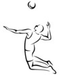 volleyball player vector outline