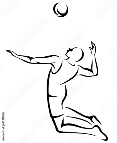 Vector: volleyball player vector outline volleyball player vector outline