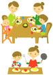 若い家族　食事/料理