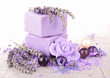 soap and lavender flower