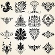 Vector: Decorative Ornaments Set of Sixteen Vintage Design Elements Decorative Ornaments Set of Sixteen Vintage Design Elements