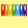 Rainbow colored bunnies