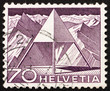 Postage stamp Switzerland 1949 Triangulation Point