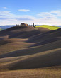 Tuscany, rural  landscape. Rolling hills, countryside farm, tree
