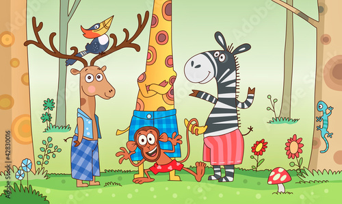 Vektor: Jungle animals Jungle animals