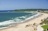 Photo: Aerial view of Indian Ocean and white sandy beaches in the town center of Durban, South Africa Aerial view of Indian Ocean and white sandy beaches in the town center of Durban, South Africa