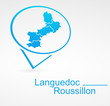 languedoc roussillon région de france dans signet bleu