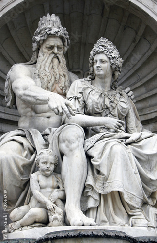 Photo: Vienna, Neptune Fountain next to Albertina Museum Vienna, Neptune Fountain next to Albertina Museum