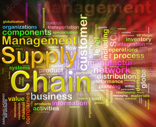 Illustration: Chain supply management wordcloud Chain supply management wordcloud