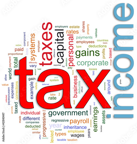 Illustration: Wordcloud of Income tax Wordcloud of Income tax