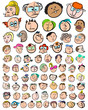 People Face Expression Doodle Cartoon Icons
