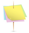 Colorful paper notes on a toothpick