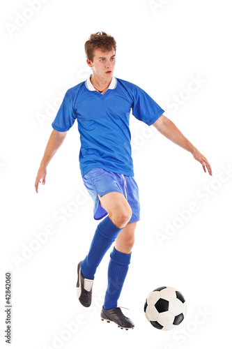 Photo: Footballer with soccer ball Footballer with soccer ball