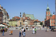 Photo: Warsaw life on the castle square with people Warsaw life on the castle square with people
