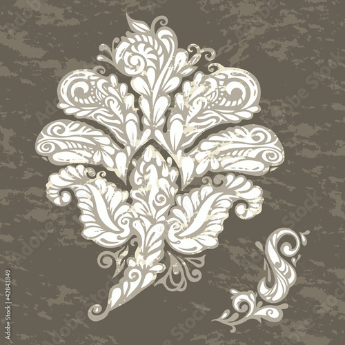 Vektor: Floral design element renaissance style Floral design element renaissance style