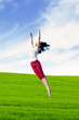 Woman dancing in nature