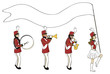 Marching Band with Blank Banner
