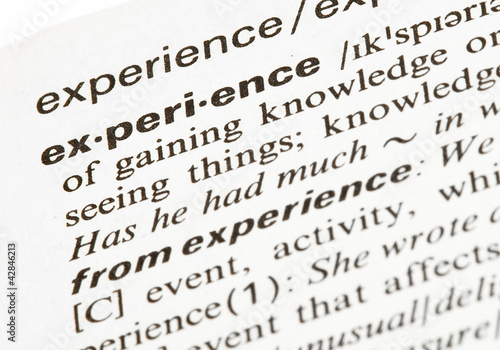 Photo: experience word experience word