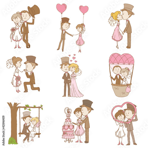 Vector: Bride and Groom - Wedding Doodle Set - Design Elements for Scrap Bride and Groom - Wedding Doodle Set - Design Elements for Scrap